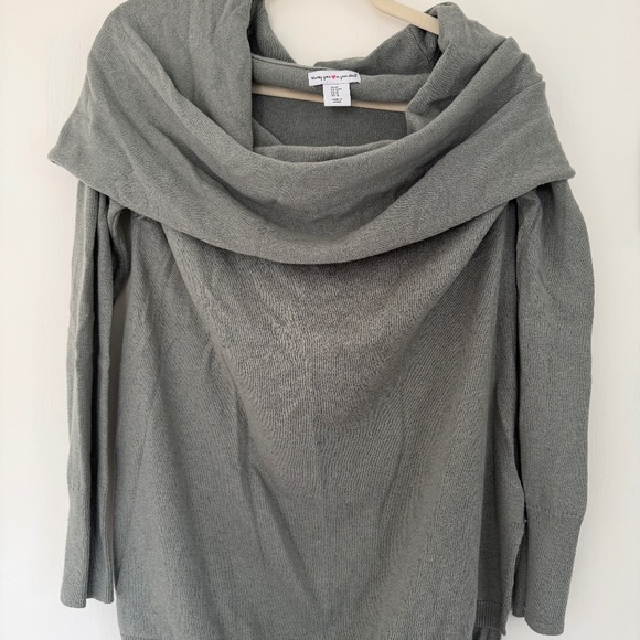 Dusty Green/Gray Off The Shoulder Sweater - Picture 1 of 2